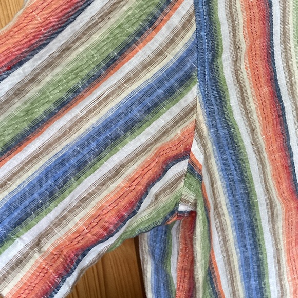 Lands’ End striped linen button down shirt (XL) - Picture 3 of 6